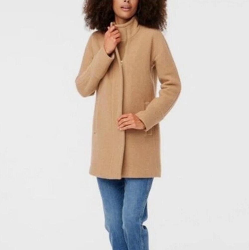 J.Crew City Coat Heather Acorn Brown 6 wool blend AB945